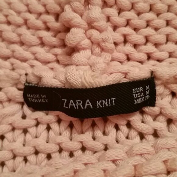 Zara Chunky Horizontal Rib Knit Sweater -Pink - M - Picture 8 of 9